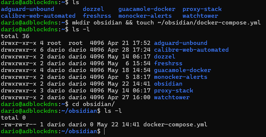 Screenshot of the file explorer showing the obsidian project directory structure